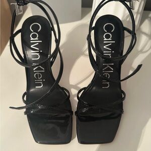 Calvin Klein Black Strappy Heels